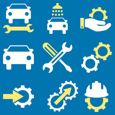 araba servisi vektör simgesi ayarlandı