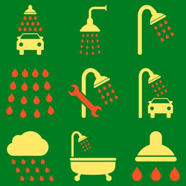Duş ve banyo vektör Icon Set