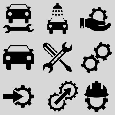 araba servisi vektör simgesi ayarlandı