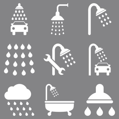 Duş ve banyo vektör Icon Set