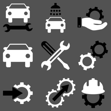 araba servisi vektör simgesi ayarlandı