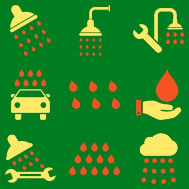 Duş ve banyo vektör Icon Set