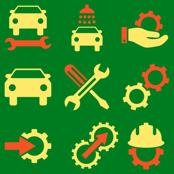 Car Service Vector Icon Set — Stock Vector