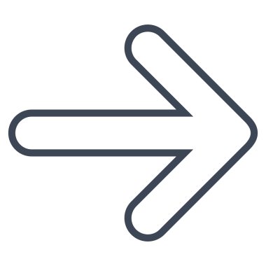 Yuvarlak ok sağ kontur vektör simgesi