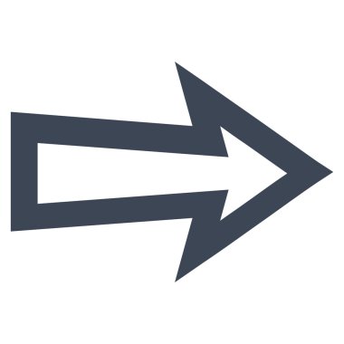 Ok sağ kontur vektör simgesi