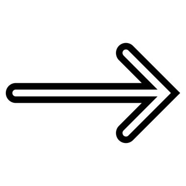 Ok sağ anahat vektör simgesi