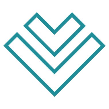 Kontur vektör simgesi aşağı yön