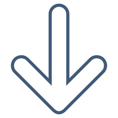 Kontur vektör simgesi aşağı yönlü ok