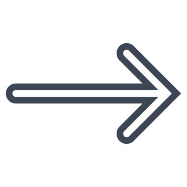 Ok sağ kontur vektör simgesi