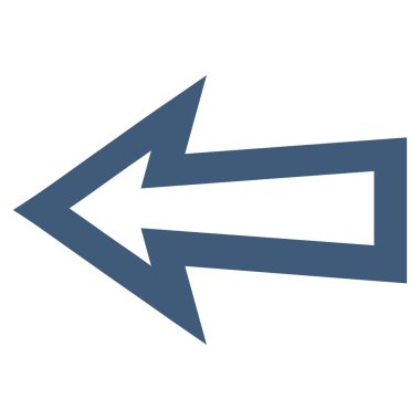 Ok sol kontur vektör simgesi