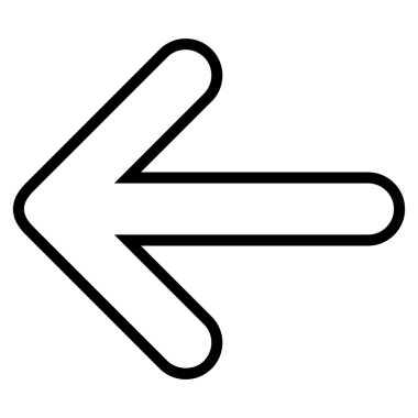 Ok sol anahat vektör simgesi yuvarlak