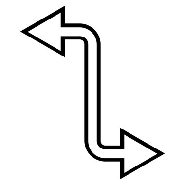 Eğri Exchange ok ince çizgi vektör simgesi