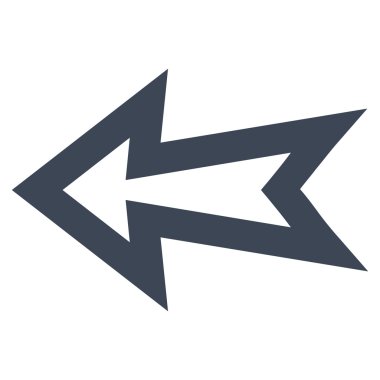 Ok sol kontur vektör simgesi