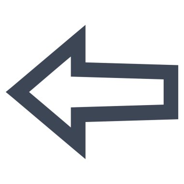 Ok sol kontur vektör simgesi