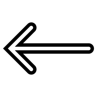 Ok sol kontur vektör simgesi