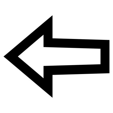 Ok sol anahat vektör simgesi