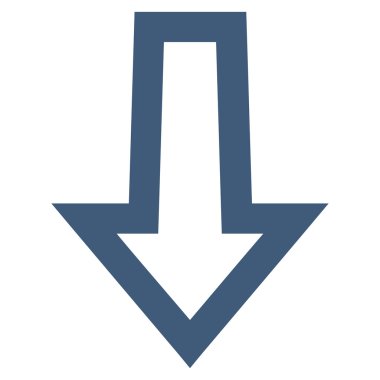 Kontur vektör simgesi aşağı ok