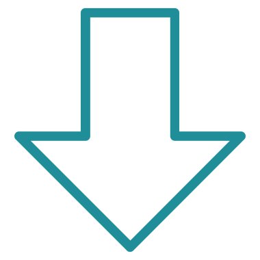 Kontur vektör simgesi aşağı ok