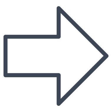 Kontur vektör simgesi sağ ok