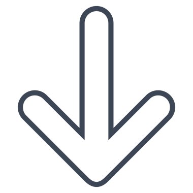 İnce çizgi vektör simgesi aşağı yönlü ok