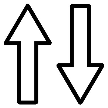 Exchange okları dikey kontur vektör simgesi