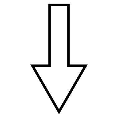 Kontur vektör simgesi aşağı ok