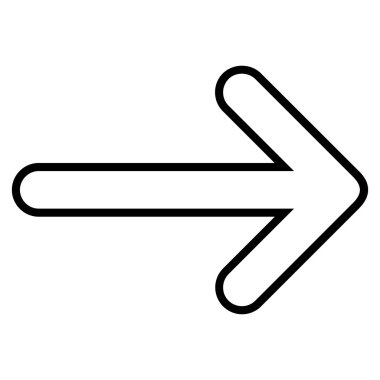 Yuvarlak ok sağ kontur vektör simgesi