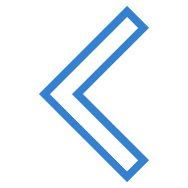 Ok ucu sol kontur vektör simgesi