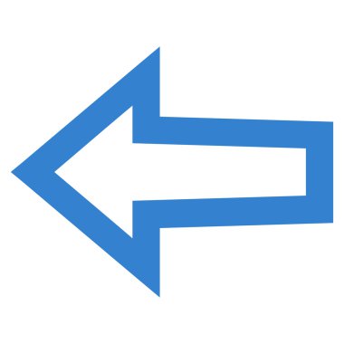 Ok sol kontur vektör simgesi