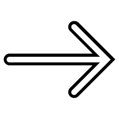 Ok sağ kontur vektör simgesi