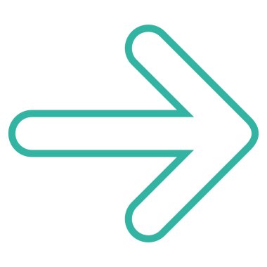 Yuvarlak ok sağ kontur vektör simgesi