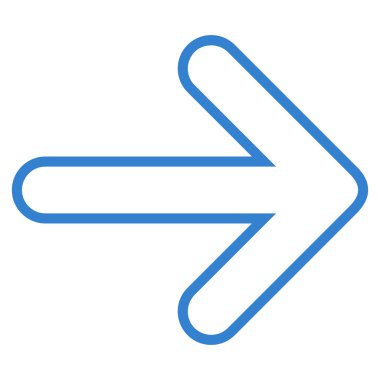 Yuvarlak ok sağ kontur vektör simgesi