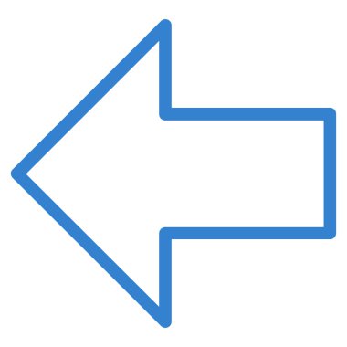 Ok sol kontur vektör simgesi