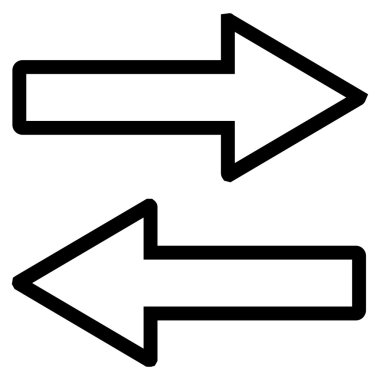 Exchange okları yatay kontur vektör simgesi