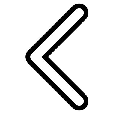 Ok ucu sol kontur vektör simgesi