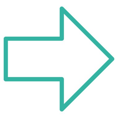 Ok sağ anahat vektör simgesi