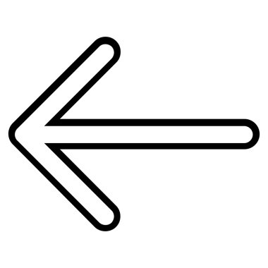 Ok sol anahat vektör simgesi