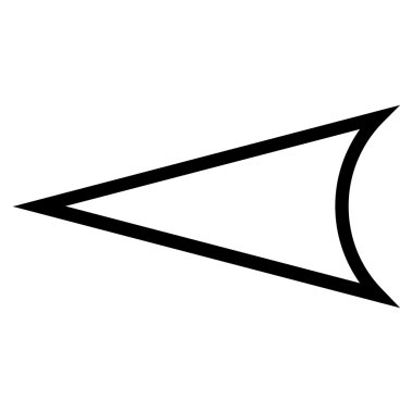 Ok ucu sol anahat vektör simgesi