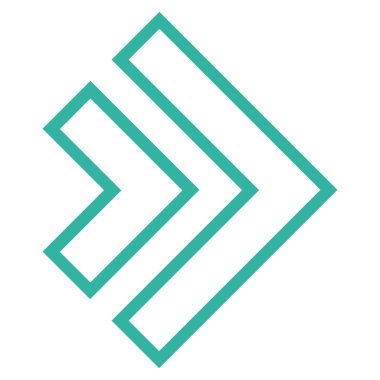 Yön sağ kontur vektör simgesi