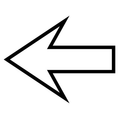 Ok sol kontur vektör simgesi