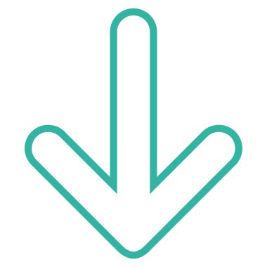 Kontur vektör simgesi aşağı yönlü ok