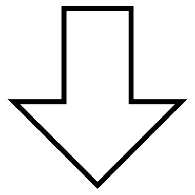 İnce çizgi vektör simgesi aşağı ok