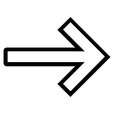 Kontur vektör simgesi sağ ok