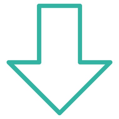 Kontur vektör simgesi aşağı ok