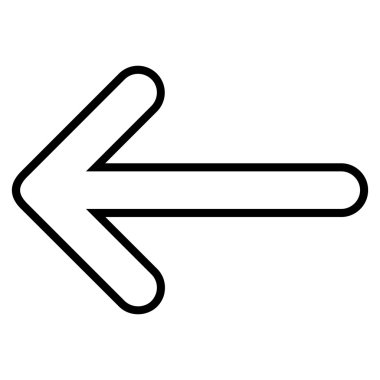 Ok sol kontur vektör simgesi yuvarlak