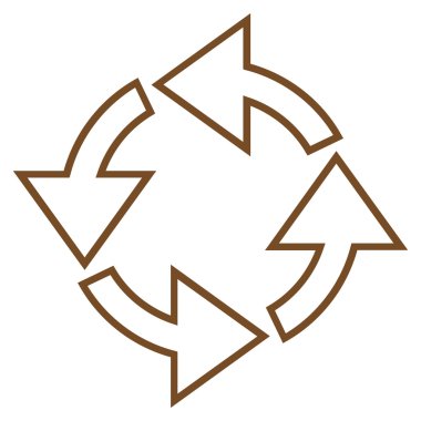 Döndürme ince çizgi vektör simgesi