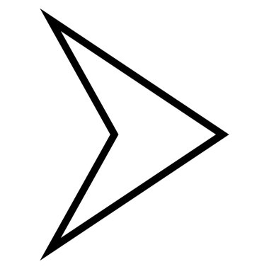 Ok ucu doğru anahat vektör simgesi