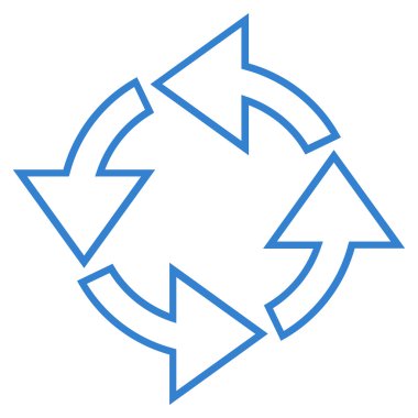 Döndürme anahat vektör simgesi