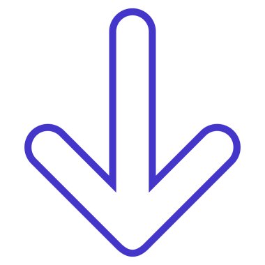 İnce çizgi vektör simgesi aşağı yönlü ok