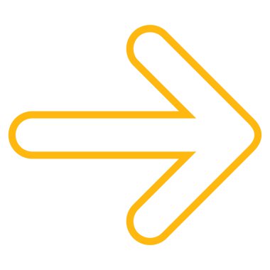 Yuvarlak ok sağ kontur vektör simgesi